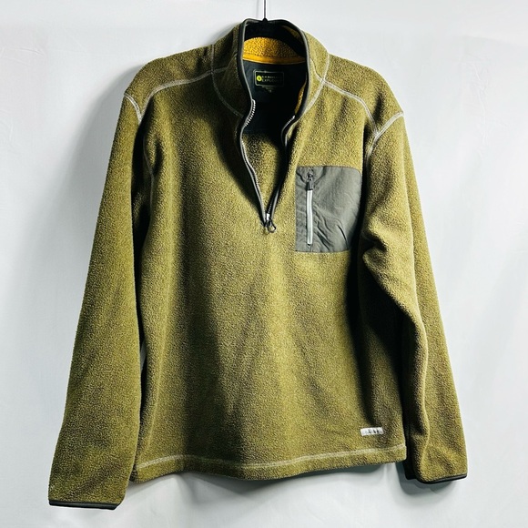 G.H. Bass & Co. Explorer Men’s Sz Large Green 1/4 Zip Mock Neck Pullover Jacket - Picture 1 of 7